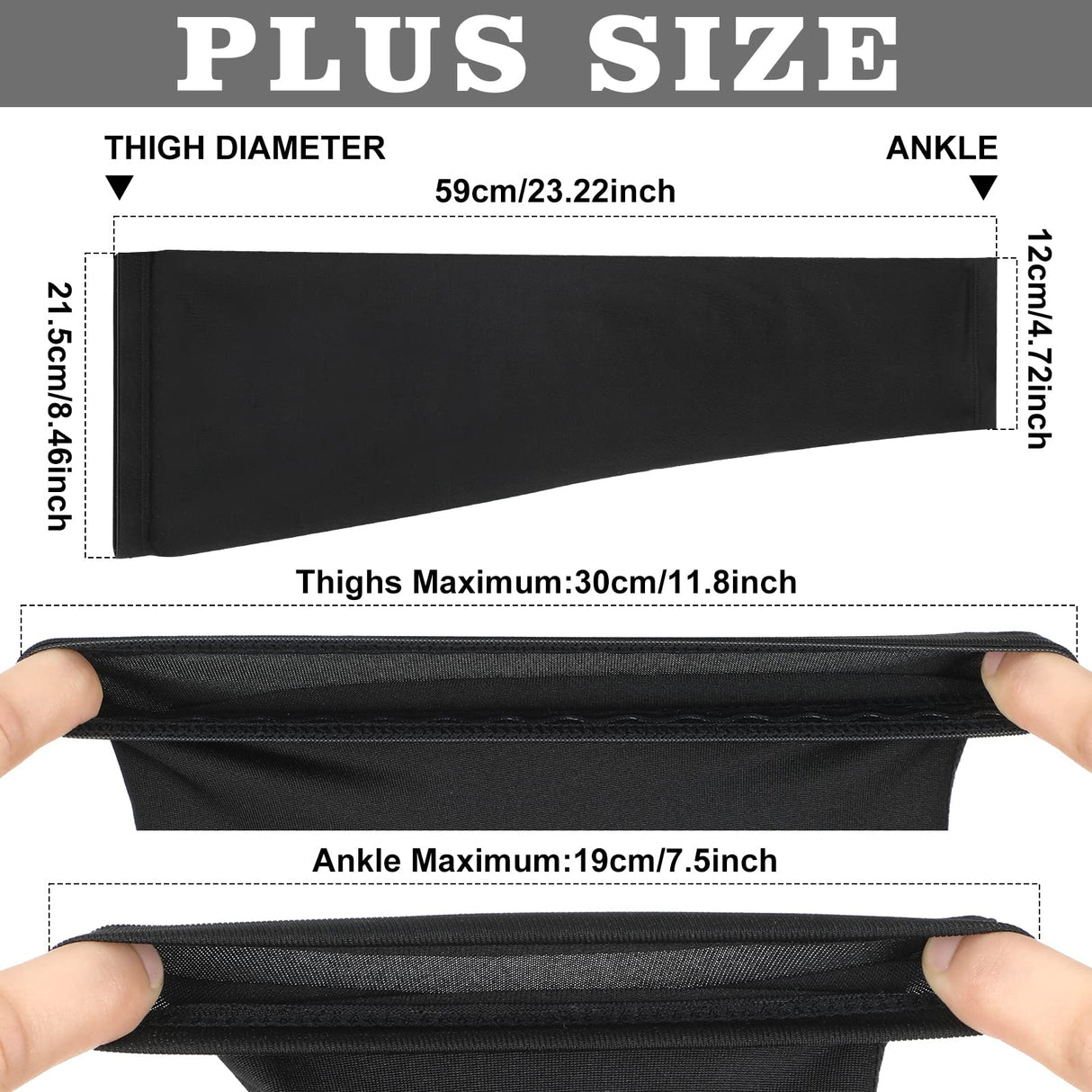 Sosation 8 Pcs Knee Brace Undersleeve Knee Sleeve for Under Brace Closed Patella Compression Breathable Leg Sleeves for Men Women Thigh Shin Support for Sports Protector(Large)