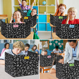 24 Pack Black Printing Privacy Floders for Student Desks - Durable Plastic Erasable - Testing Dividers for Classroom - Easy Clean Privacy Shields for Student - Includes Extra Labels