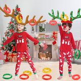 Christmas Games Decorations, Inflatable Reindeer Antler Ring Toss Game, Stocking Stuffers for Men Women Kids Teens Adults, Christmas Party Games Fun Xmas Gifts Carnival Holiday Family