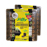 Jiffy Seed Starting Tray Kit - 36 Cell Germination Tray, Portable - 2 Pack, 72 Pellets - Plastic