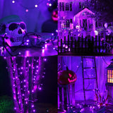 weillsnow 164FT 500 LED Purple Christmas Lights, 8 Modes Waterproof Plug in String Lights for Halloween Christmas Indoor Outdoor Yard Party Wedding Garden Home Decorations (Purple, 164FT)