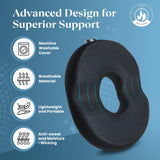 X&C Premium Donut Pillow for Tailbone Pain Relief Cushion with Replaceable Extra Cover, Hemorrhoid Pillows for Sitting, Butt Pillow, Donut Cushion for Pregnancy, Office Workers, Car Drivers