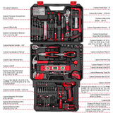 Drill Tool Set：Tool Kit with 12V Power Cordless Drill Hand Repair Tools Box with Drill, Home Tool Kits for Men & Women, Hand Drill Set Perfect for Homeowner, Diyer, Handyman - Red