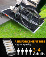 VNN Portable Wheelchair Ramp 4FT, Non-Slip Aluminum Folding Handicap Ramp, Door Threshold Wheelchair Ramps for Home, Wheel Chair Ramp for Home Steps, Scooter Ramp, Doorways