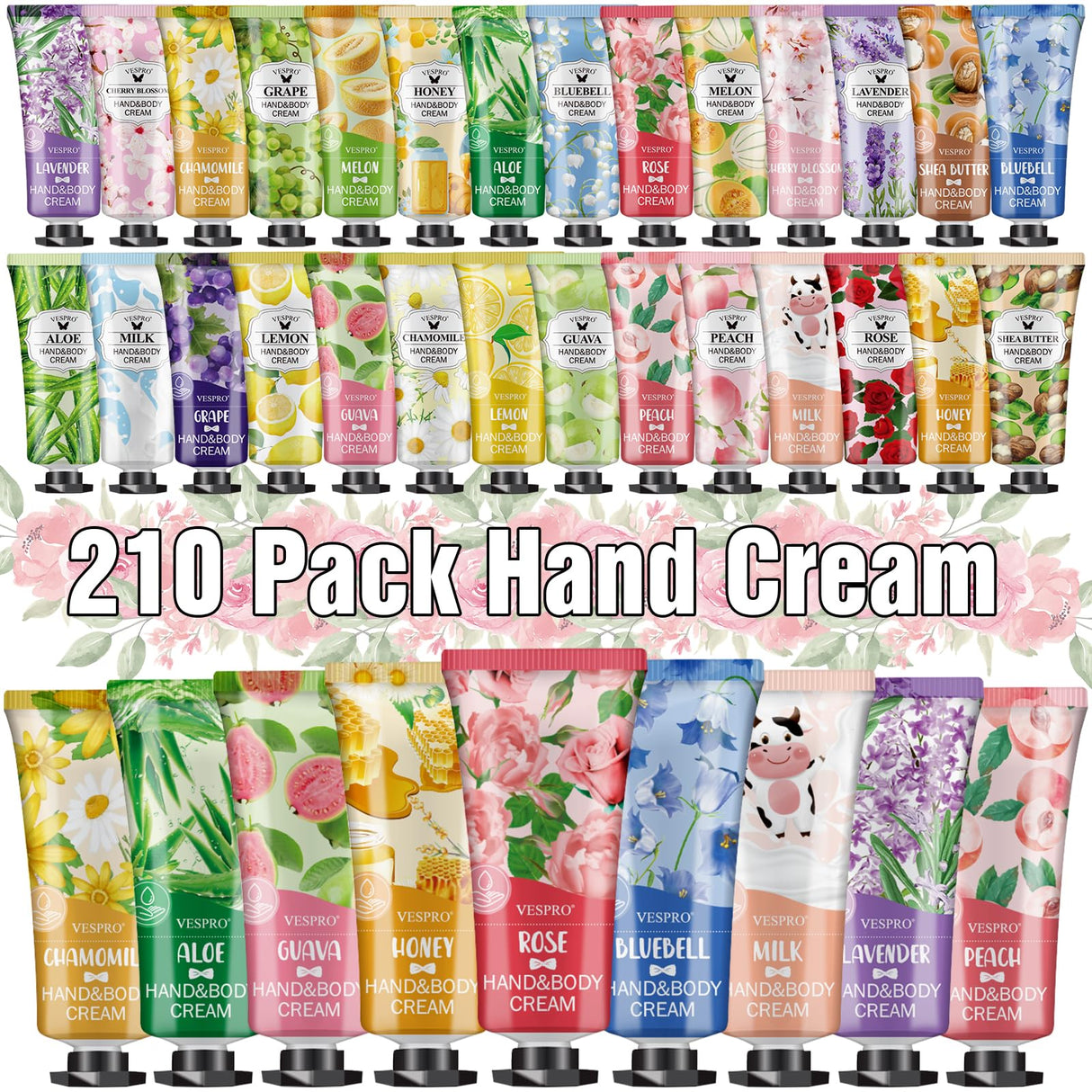 210 Pack Moisturizing Hand Cream Gifts Set For Women,Mothers Day Gifts for Mom, Hand Lotion Travel Size for Dry Cracked Hands, Bulk Fragrance Hand Lotion for Teacher Appreciation Gifts and Nurse Gifts