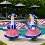 Xroyniu 4th of July Porch Goose Outfits, Patriotic Goose Outfit Costume for Plastic/Cement Statue, Independence Day Goose Clothes for USA 250th Anniversary Garden Patio Decor