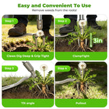 IVVIC One-Piece Stand Up Weed Puller Tool with Long Handle, 47" Assembleless Stainless Steel Garden Weeder Dandelion Root Removal Without Kneeling