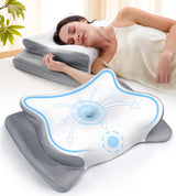 EKIFT Ease Now Cervical Neck Pillow for Pain Relief, Beauty Sleeping Cooling Pillow for Side Back Stomach Sleeper, Odorless Memory Foam Bed Pillows Deep Sleep,Ergonomic Orthopedic Contour Neck Support