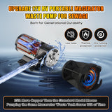 RV Macerator Pump 12V,Portable Macerator Waste Pump,12GPM Suction 3.2 feet Lift 10 feet with Garden Hose Discharge Port,Quick Release Sewage Pump with Fresh Water Crushing for Halloween Christmas