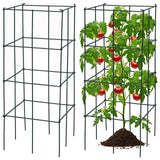 S AFSTAR 4 Pack Folding Tomato Cages, 39 Inches Tall Square Plant Support Cage for Garden Climbing Plants Flowers Fruits, Heavy Duty Tomato Vegetable Trellis