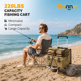 Bonnlo Adjustable Beach Wagon for Sand with 11" All Terrain Wheels