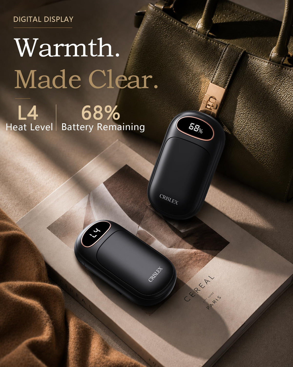 Hand Warmers Rechargeable 2 Pack, Smart LED Display, Long-Lasting Safe Warm