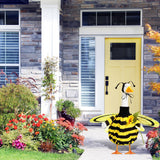 FuWeave Summer Bee Porch Goose Outfit for 23" Porch Goose Clothes with Bee Wings Sunflower for Spring Summer Outdoor Statue Garden Deck Patio Yard Lawn Art Decoration