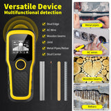 Stud Finder Wall Scanner, Advanced 5-in-1 Detector for Wood, Metal, Joists, Pipes, and AC Wires, New version Intelligent Chip, High-Definition LCD Display Screen & Audible Alarm (Light-Yellow)