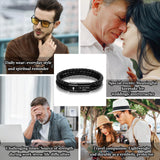 Alissl Christian Gifts for Mens, Bible Verse Leather Cross Bracelet for Men