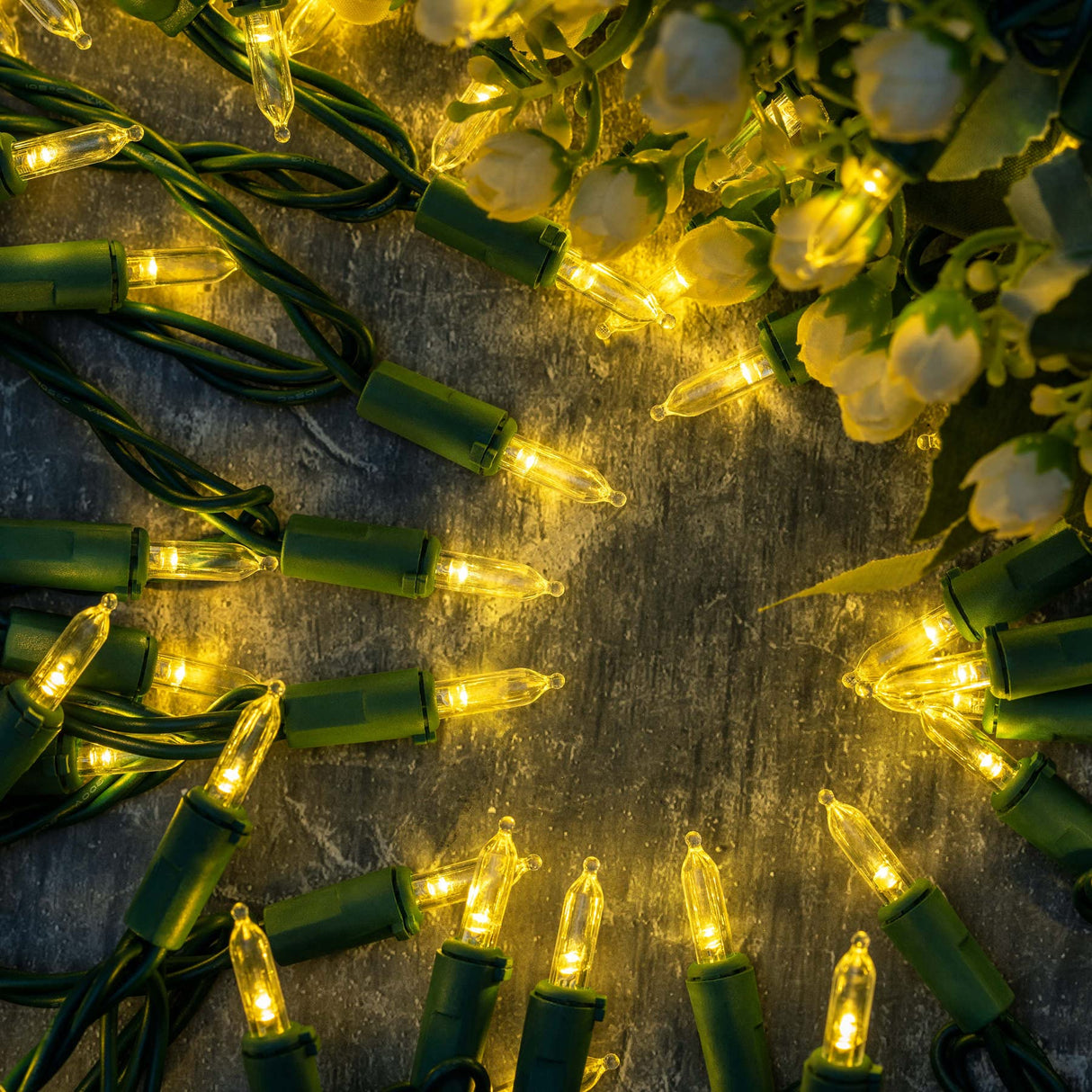 YULETIME 200 Count Warm White LED Christmas Lights, 66 Feet Green Wire UL Certified Commercial Grade Holiday String Light Set (Warm White)