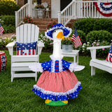 Xroyniu 4th of July Porch Goose Outfits, Patriotic Goose Outfit Costume for Plastic/Cement Statue, Independence Day Goose Clothes for USA 250th Anniversary Garden Patio Decor