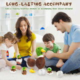 7 in 1 Mallard Duck Stuffed Animals Duck Plush Toys, 12" Zipper Mommy Stuffed Ducks with 4 Baby Ducks Ducklings Toy Eggs Plushies Pillow for Kids Birthday Christmas Surprise Gifts Farm Party Decors