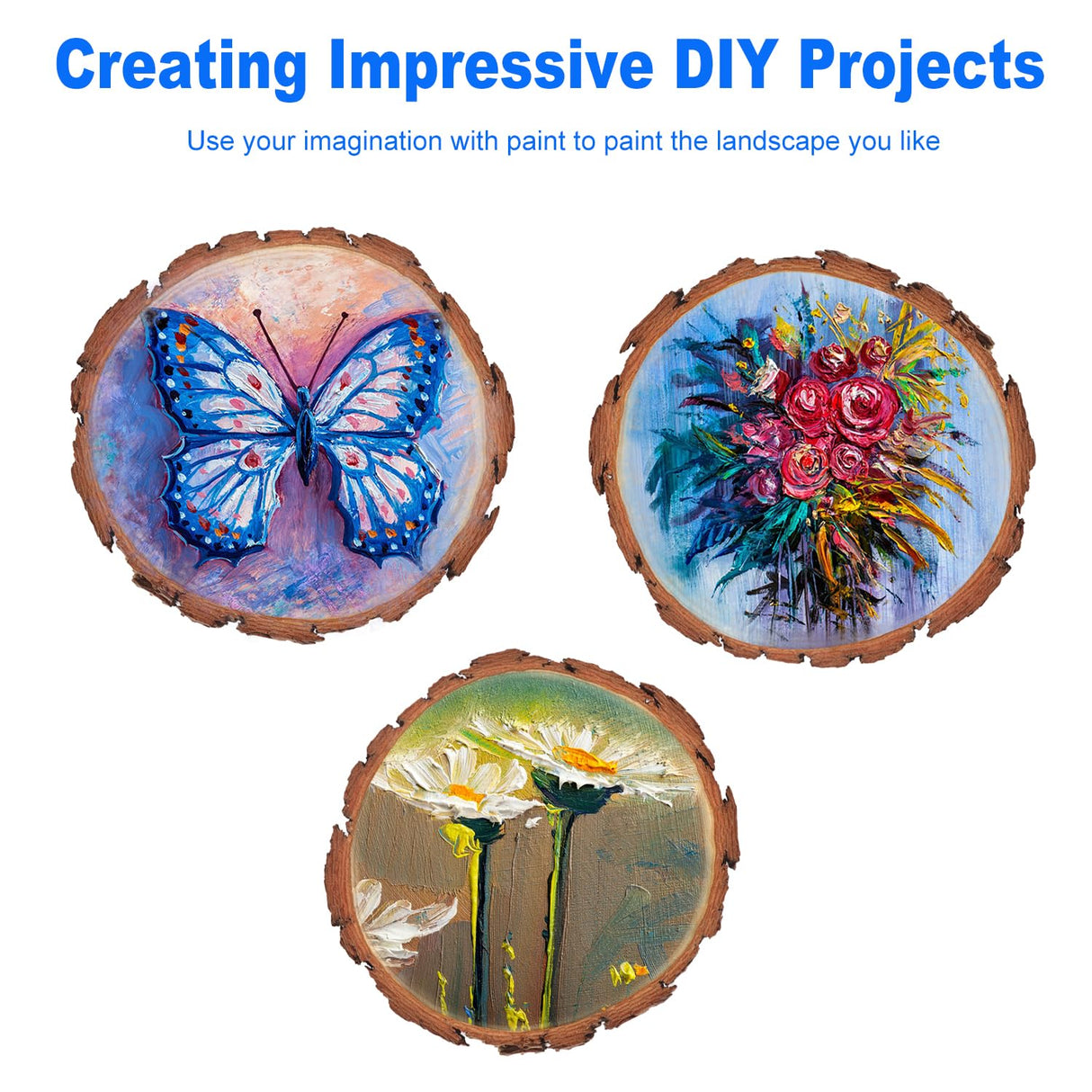 70 PCS 3-4 Inch Natural Wood Slices, Unfinished Pine Wood Circles with Barks for Coasters, DIY Crafts, Christmas Rustic Wedding Ornaments and Centerpieces,by GNIEMCKIN.