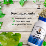 Christopher's Original Formulas Memory Plus Herbal Blend - Brain Supplements for Memory & Focus - Supports Cognitive Function, Energy, & Alertness