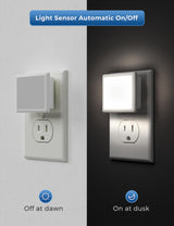 L LOHAS LED Night Lights Plug into Wall, [6-Pack] Plug in Night Light, Dusk-to-Dawn Sensor, 5000K Daylight 0.3W Bright Nightlight Auto-On/Off for Adults Kids Room Bedroom Bathroom Hallway Kitchen