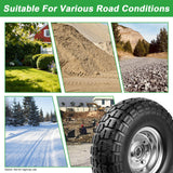 LTNICER 4.10/3.50-4 Tire Wheels Flat Free 10" Heavy Duty Solid Flat-Free Replacement Tire with 5/8 Axle Compatible with Gorilla Carts, Wheelbarrow, Dolly, Hand Truck (2-Pack)