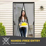 Hands-Free Magnetic Screen Door, Heavy Duty Fiberglass Self Sealing Screen Door Mesh Protector, Pet & Kid-Friendly, Stay-Open Buckle Keeps Bugs Out While Nature in, Fits Door Size (39.4" x 82.7")