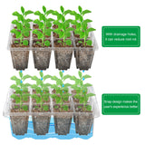 Bonviee 10 Packs Seed Starter Tray with Elevated Lid, 120 Cells Thicken Seed Starting Trays Kit with Adjustable Humidity Vent, Clear Cell Tray and Heightened Lids for Greenhouse & Gardens, Clear