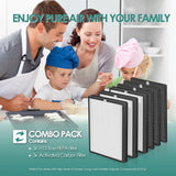 3-Set Alexapure Breeze Filter Replacement AP-B103 and AP-B104 Compatible with Alexapure Breeze Air Purifier AP-B102 and 3049 with 1x H13 True HEPA Filter AP-B103 and 1x Activated Carbon Filter AP-B104