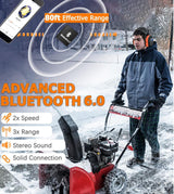 PROHEAR 037 2 Pack Bluetooth 6.0 Hearing Protection Headphones with Rechargeable, 30dB SNR Safety Noise Reduction Ear Muffs for Mowing Workshops Snowblowing, Black and Orange