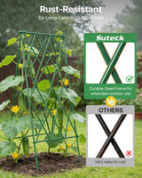 Suteck Cucumber Trellis 39.2" 2 Pack A-Frame, Foldable Metal