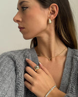 PAVOI CZ Chunky Statement Drop Earrings for Women, 925 Silver, Yellow Gold