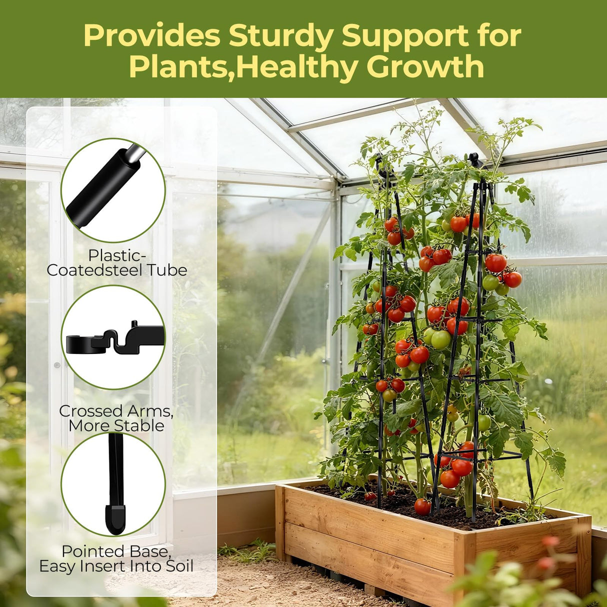 MQHUAYU 2 Pack Garden Trellis for Climbing Plants Outdoors,65Inch Cucumber Trellis Garden Obelisk Trellis Rustproof Plants Support with Adjustable Heights for Indoor Potted Plants, Vines, Vegetables
