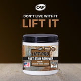 CAF Lift Pro Rust Stain Remover Concentrate for Concrete, Pavers, Brick, Tile and Grout, Outdoor Natural Cleaner Powder Makes 1 Gallon, No Scrub Rust Remover for Driveway, Patio and Asphalt Surfaces