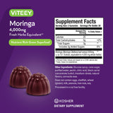 Viteey Moringa Gummies for Adults & Teens - Moringa Leaf Extract 4000mg - Immune Support, Energy Booster, Better Mood Support - Chewable Green Superfood - Vegan, Gelatin Free - Strawberry Flavored