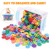 NiToy Building Blocks Educational Toy - 300PCS Snowflake Stem Construction Set for Kids 3+, Safe Non-Toxic Storage Case, Learning Gifts for Boys Girls, Multi-Color