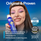 H2Ocean Piercing Aftercare Spray, Sterile Sea Salt Saline Solution, 4 oz