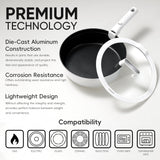 CAROTE 22pcs Pots and Pans Set Non Stick, Detachable Handle Cookware Set White, RV Cooking Set, Dishwasher/Oven/Fridge Safe, Pot and Pan Set, Induction Cookware