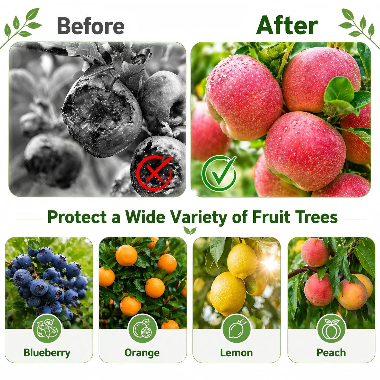 3 Pack 8 x 8 ft Large Fruit Tree Netting Covers with Zipper & Drawstring, Extra Fine Mesh Garden Netting for Blueberry Peach Apple Trees, Protects Fruit from Birds, Squirrels, Deer, Cicadas & Beetles