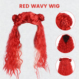 TAMOSKY Rise of Red Costume Girls Kids Halloween Christmas Cosplay Outfits with Red Cosplay Wig Includes Heart Shirt Jacket Pants Set Party Dress up for Kids 4-14Y