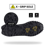 Kricely Men's Trail Running Shoes Fashion Hiking Sneakers for Men Tennis Cross Training Shoe Black Non-Slip Walking Footwear Size 7.5