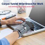 FEATOL Carpal Tunnel Wrist Brace & Compression Arthritis Glove Set For Women- Short Wrist Brace Daytime Support- Pain Relief For Work, Typing, Tendonitis, Sprains- Left Hand, Large