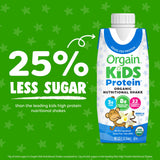 Orgain Organic Kids Protein Nutritional Shake, Vanilla - 8g of Protein, 22 Vitamins & Minerals, Fruits & Vegetables, Gluten Free, Soy Free, Non-GMO, 8.25 Oz, 12 Ct (Packaging May Vary)