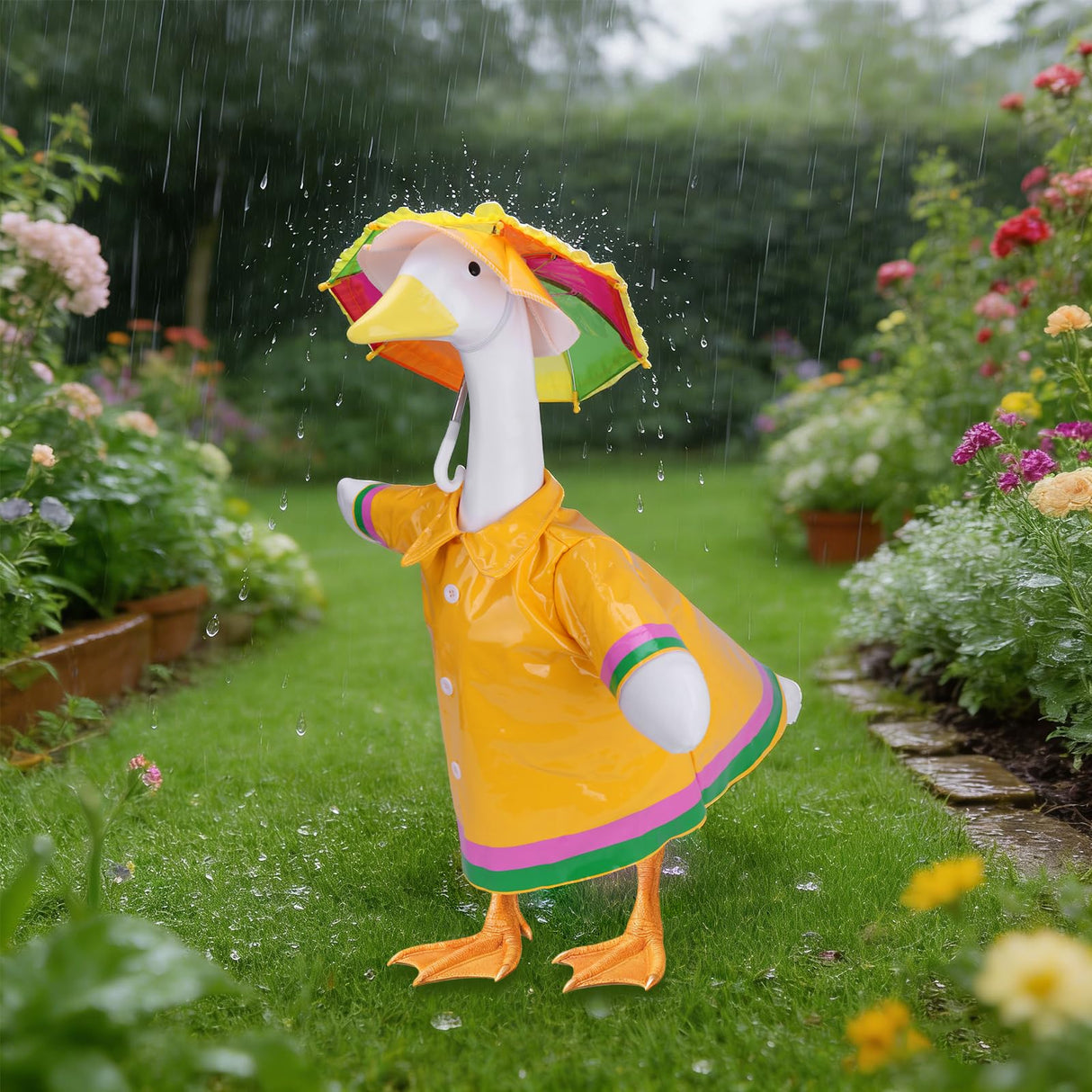 12 Set Porch Goose Outfits, Porch Goose Holiday Outfit, Spring Valentine's Day St. Patrick Easter Raincoat Summer 4th of July Halloween Fall Thanksgiving Snowman Christmas 23" Lawn Goose Clothes