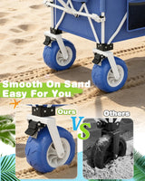 Holacamking 59"L Beach Wagon with 9×4" Big Sand Wheels, Expandable Tailgate