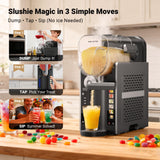 REVOTIO Slushie Machine for Home, 88 oz Slushy Machine, No Ice Needed Frozen Drink Maker with 6 Presets, Quiet, Auto-Clean, LED Display, Black, Perfect for Margaritas, Frappés, Milkshakes and More