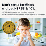 Amazon Basics Enhanced Replacement Water Filters for Water Pitchers, BPA-Free, WQA & NSF Certified, Compatible with Brita Water Pitchers & Drinking Water Filter Systems, 1 Year Filter Supply, 6-Pack