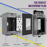 ENERLITES Outdoor Outlet Cover Extra-Duty in-Use Weatherproof Outdoor Decorator/GFCI Receptacle Outlets, Weatherproof Enclosure, 1-Gang 6.1”H x 3.4”W x 2.8”D, Clear Cover, IUC1V-D-2PCS, 2 Count