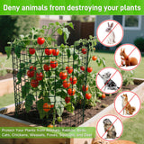 8 Pack 13.8x12 inch Plant Protector, Wire Garden Cages with Stakes & Ties
