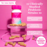 Pink Stork Probiotics for Postnatal Women - 30 Billion CFUS with Ashwagandha and Chamomile, Postpartum Essentials for Hormone Balance, Mood Support, Gut Health, Digestive Wellness, 30 Capsules